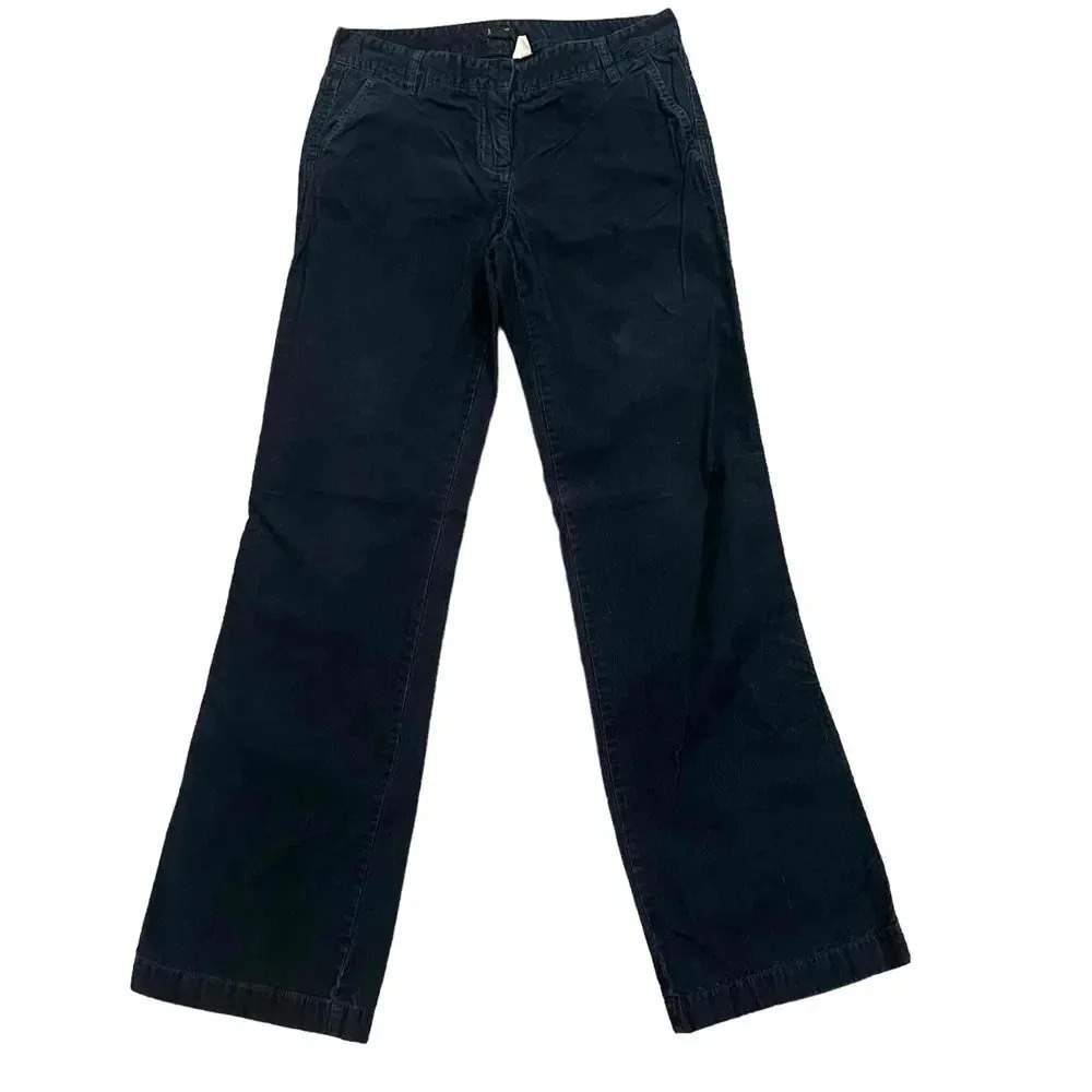 J.Crew Women's Black Low Fit Corduroy Bootcut Pants Size 4‎